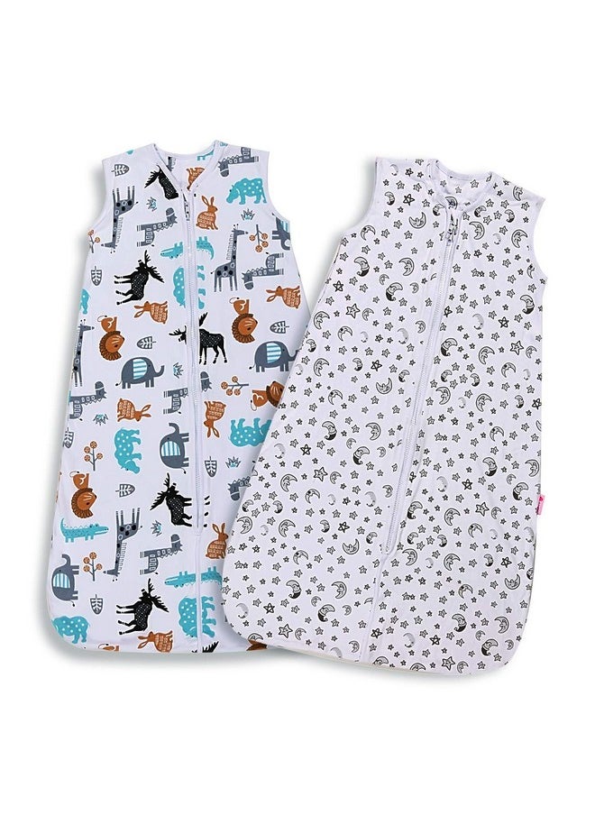 Baby Sleep Sack 0.5 Tog - 2 Pack Toddler Sleeping Sack 18-36 Months, Summer Baby Sleeping Bag, Sleeveless Baby Wearable Blanket With Adjustable Length And 2-Way Zipper