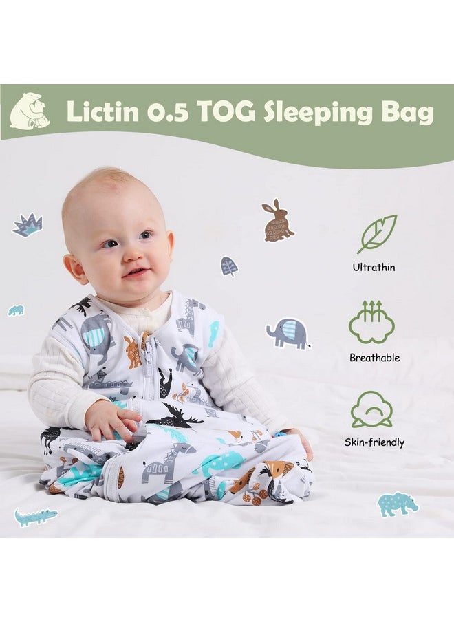 Baby Sleep Sack 0.5 Tog - 2 Pack Toddler Sleeping Sack 18-36 Months, Summer Baby Sleeping Bag, Sleeveless Baby Wearable Blanket With Adjustable Length And 2-Way Zipper