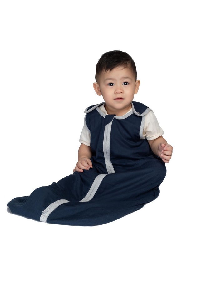 Sleep Nest Air Tog 0.5 | 72% Viscose From Bamboo And 28% Cotton Sleep Sack, Reverse Zipper Wearable Blanket For Baby - Infant To Toddler Sleeping Bag, Sailor, Medium (6-18 Months)