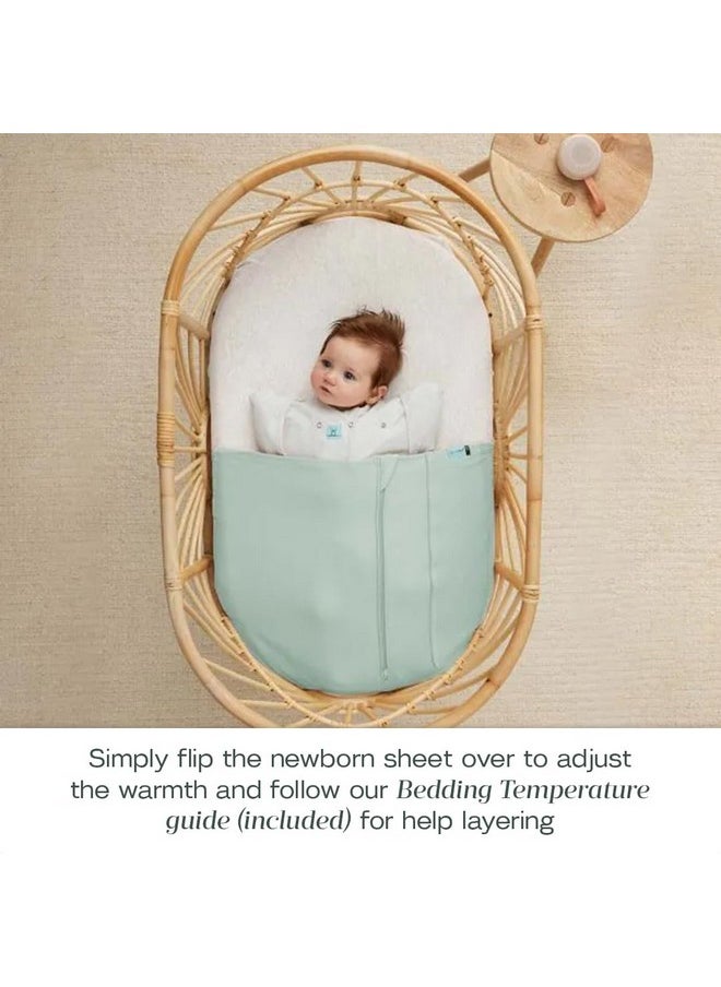 0.2 Tog Toddler Bedding Tuck Sheet - Newborn Baby Crib Tuck Sheet, Safe Blanket Alternative For Baby, Suitable From Birth - Zip Closure Adjustable Fit, Security And Comfort, Grey Marle