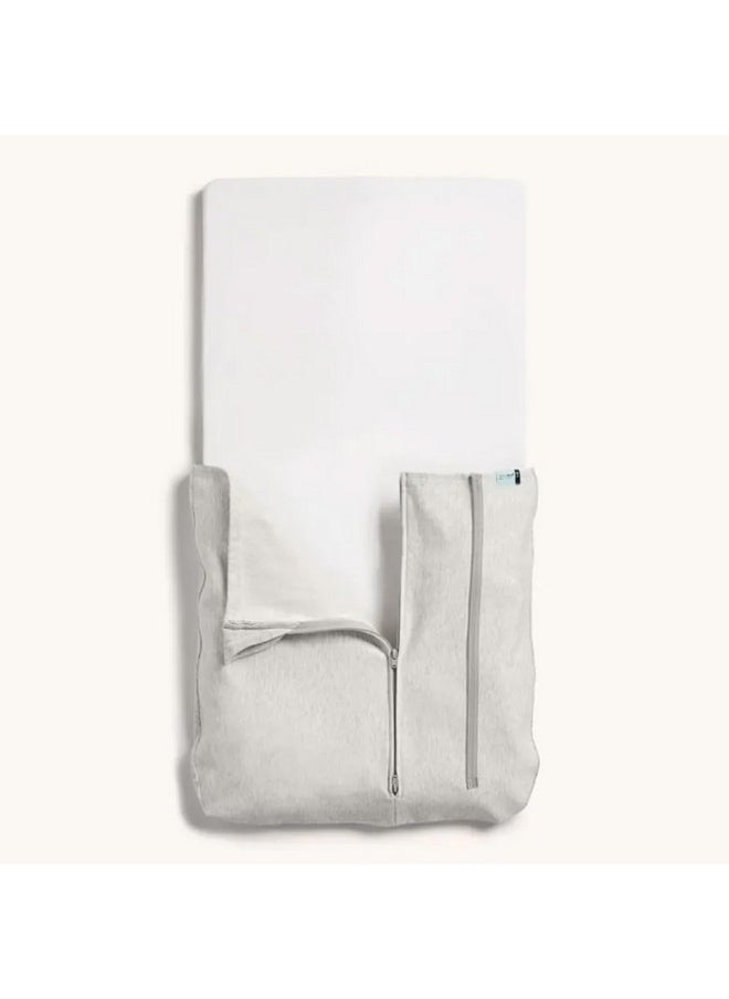 0.2 Tog Toddler Bedding Tuck Sheet - Newborn Baby Crib Tuck Sheet, Safe Blanket Alternative For Baby, Suitable From Birth - Zip Closure Adjustable Fit, Security And Comfort, Grey Marle