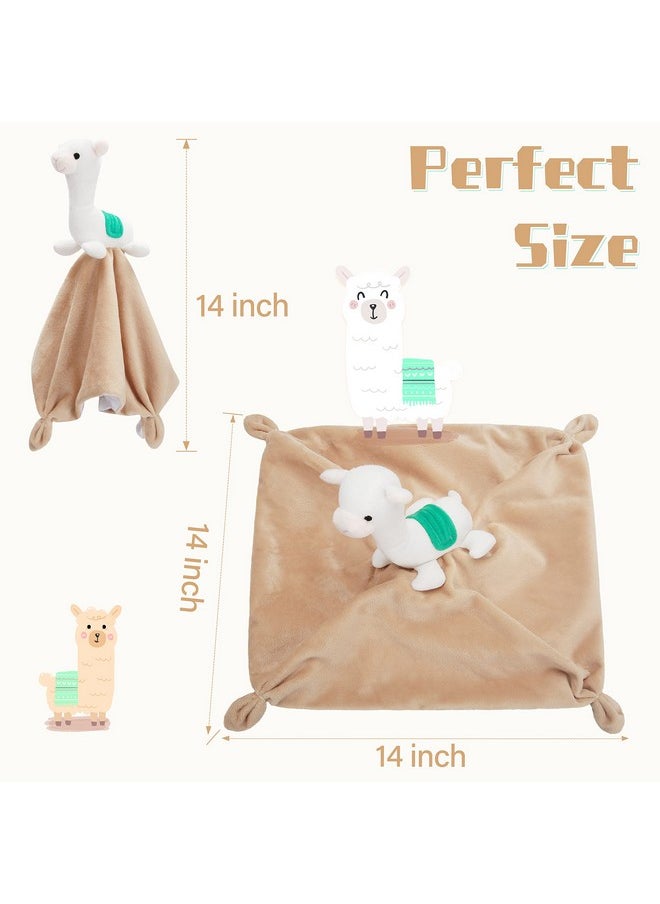 Llama Security Blanket Soft Loveys For Babies For Boys And Girls Newborn Lovie Infant Blankie Llama Baby Stuff Baby Snuggle Toy Stuffed Animal Baby Gifts 14 Inch