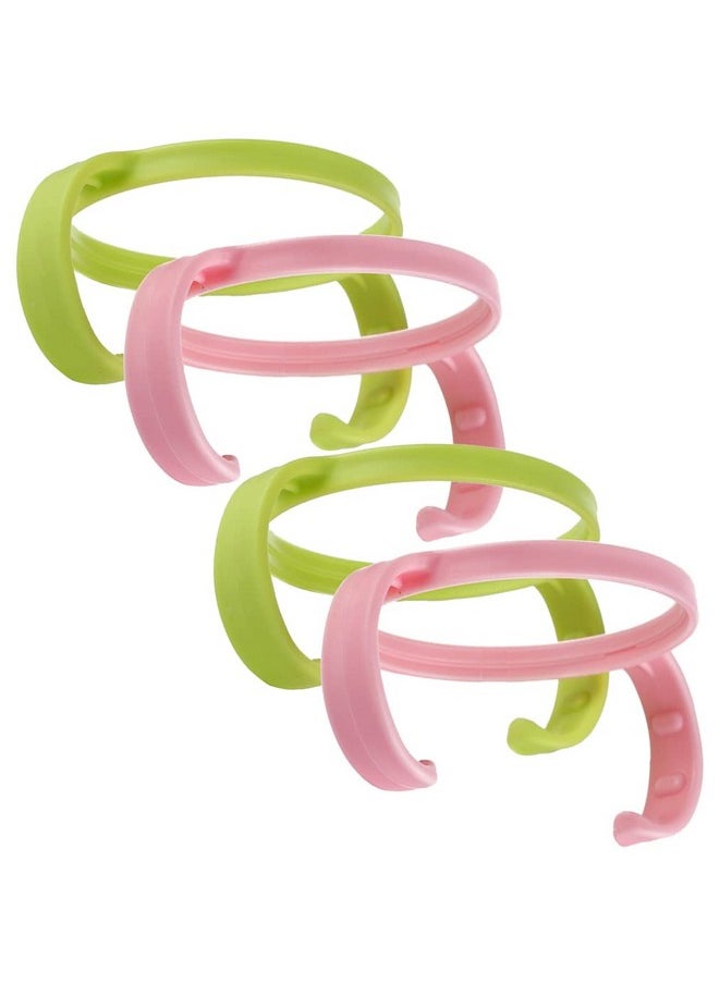 Bottle Handles Grips Compatible For Comotomo Feeding Baby Bottles (Set Of 4, 2 Pink + 2 Green)