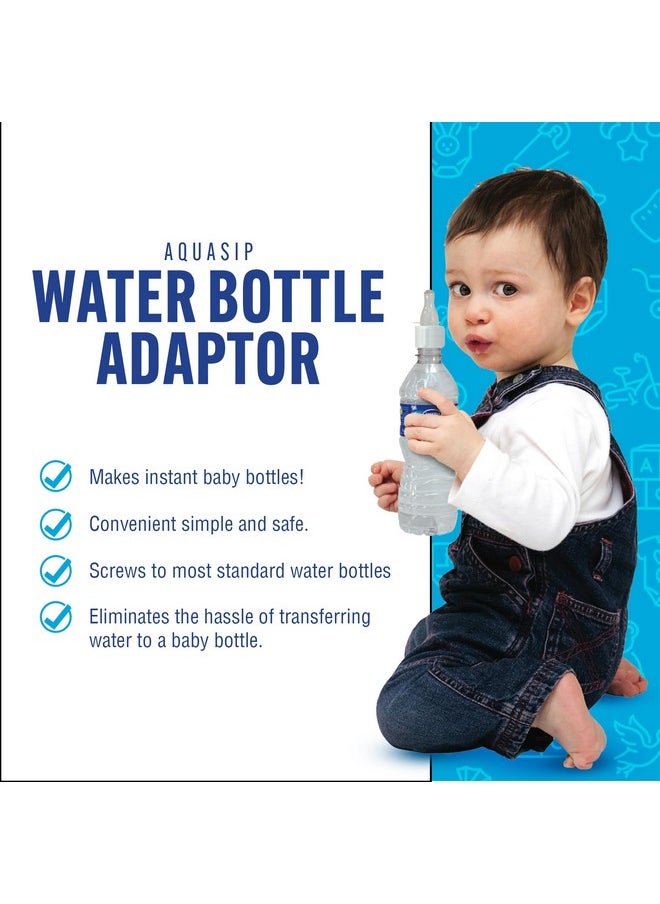 Aquasip Silicone Water Bottle Spout Adapter, Spill Proof, Reusable, And Bpa Free, White, 2 Pack