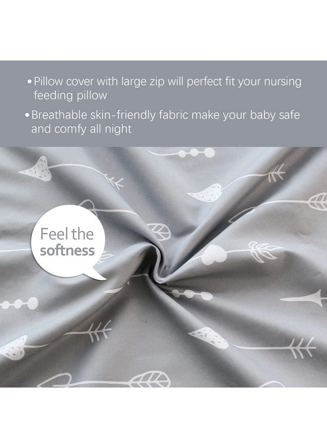 Nursing Pillow Cover 2 Pack For Breastfeeding Pillow, Ultra Soft And Cozy Nursing Pillow Slipcovers, Snug Fits For Boppy Pillow, Great Choice For Mom
