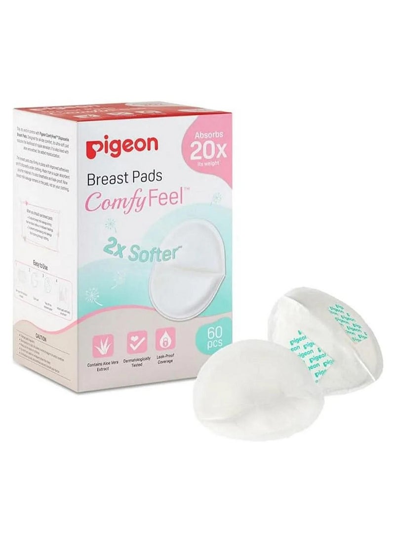 Disposable Comfyfeel Breast Pads Hygienic Individually Packed Contoured 3D Shape Non Slip Super Absorbent 60Pcs