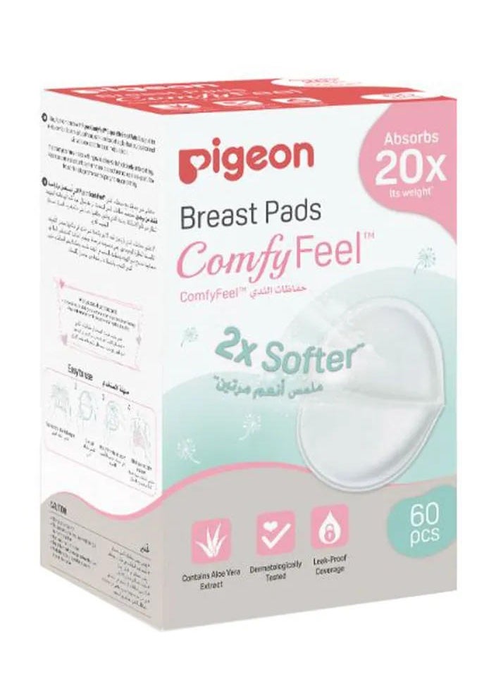 Disposable Comfyfeel Breast Pads Hygienic Individually Packed Contoured 3D Shape Non Slip Super Absorbent 60Pcs