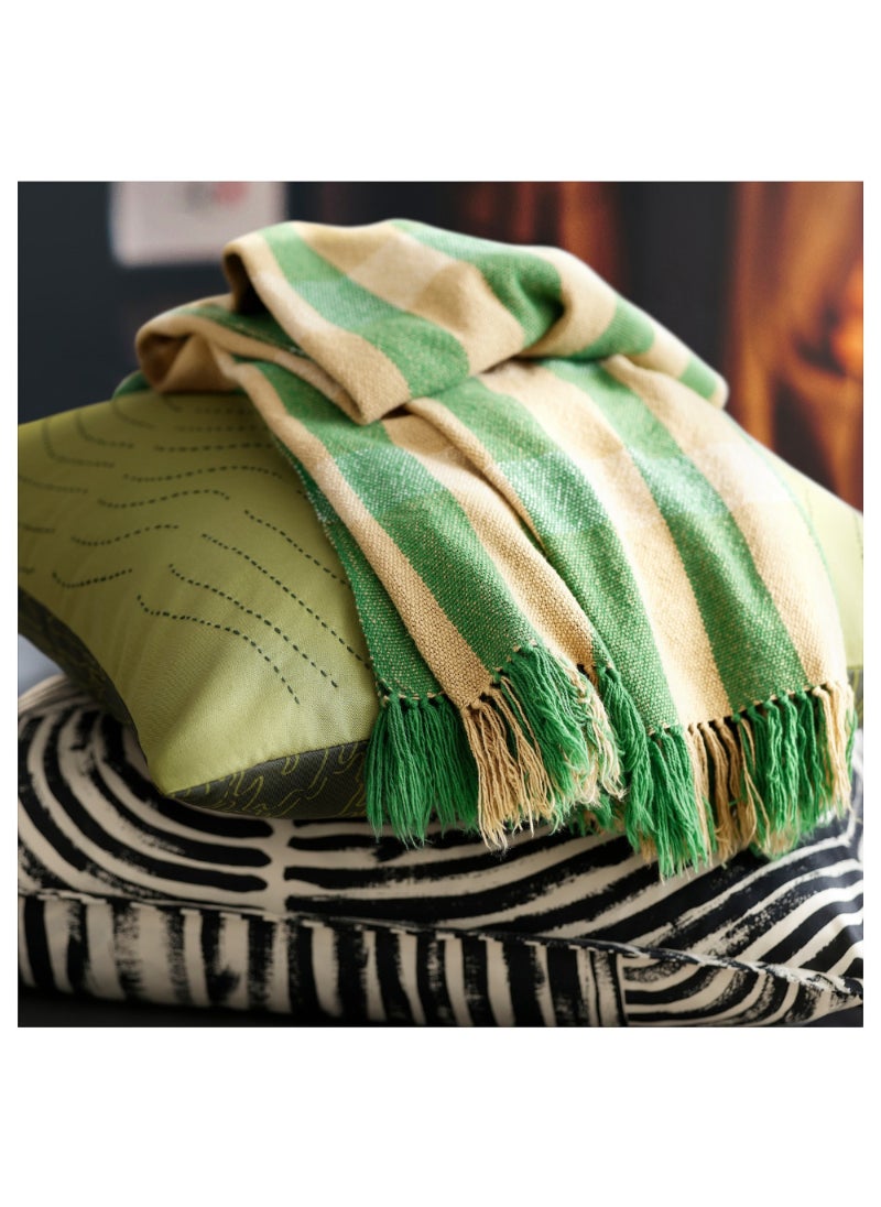 Throw Green/Stripe 130X180 Cm/20 Pack