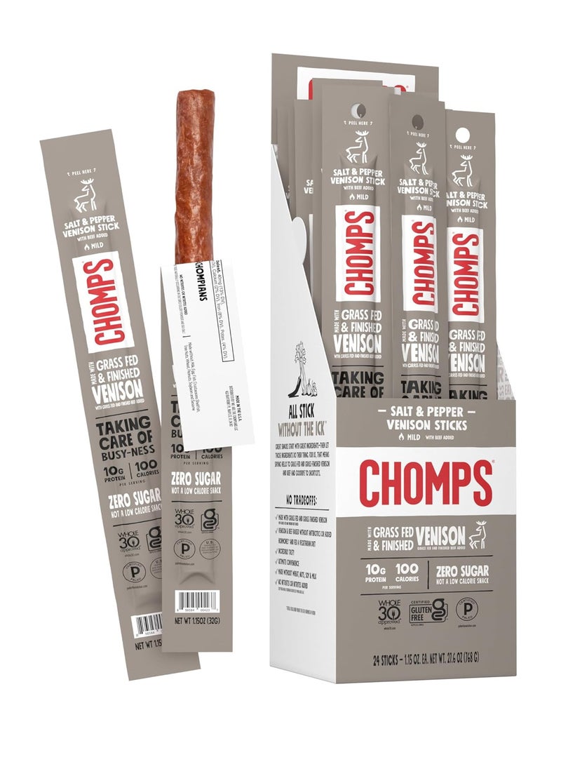 Free Range Venison Snack Sticks Cracked Pepper & Sea Salt 24 Stick(S)