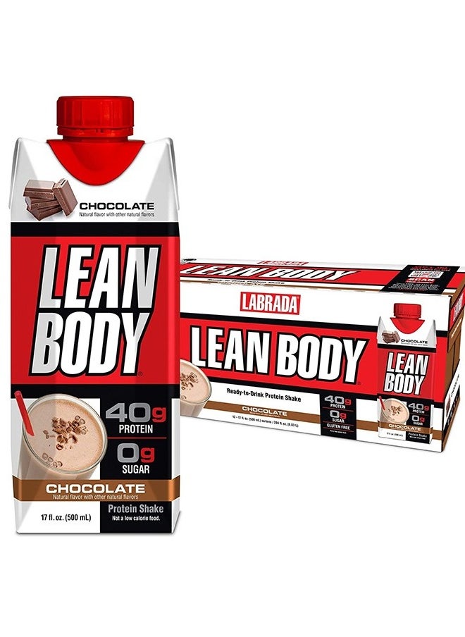 LABRADA Lean Body Protein Shake Chocolate 500ml Pack of 12