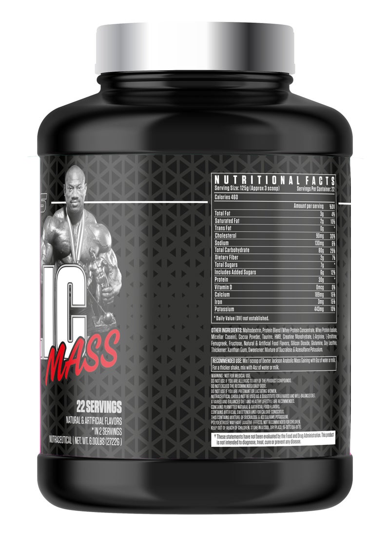 Black Series Anabolic Mass Gainer 6 lbs - High-Protein Muscle Builder with Creatine, Taurine & HMB (Double Chocolate)