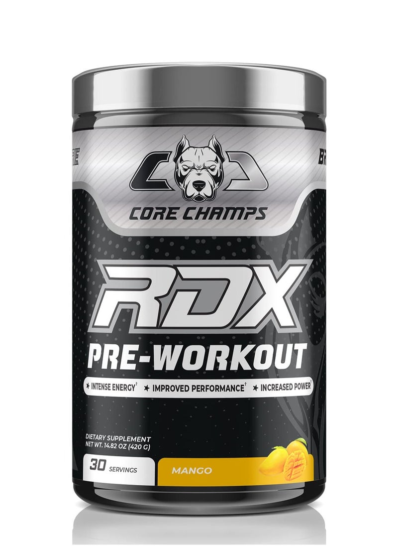 Core Champs RDX Pre-Workout, Mango Flavour, 420g, 30 Serving