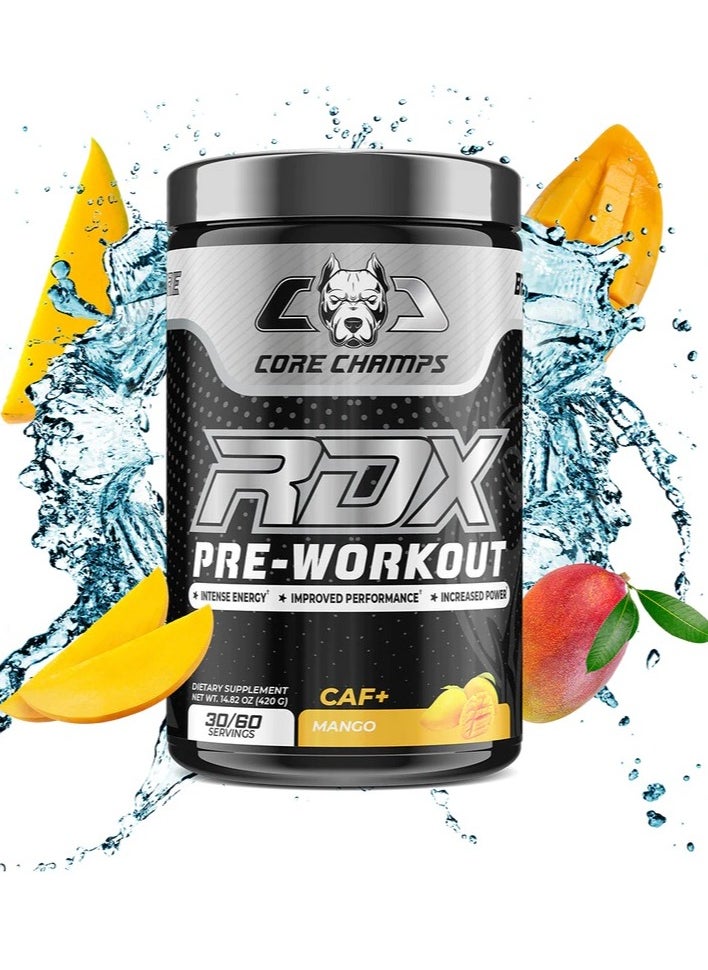 Core Champs RDX Pre-Workout, Mango Flavour, 420g, 30 Serving