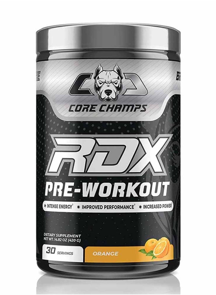 Core Champs RDX Pre-workout, Orange Flavor, 420g, 30 Serving