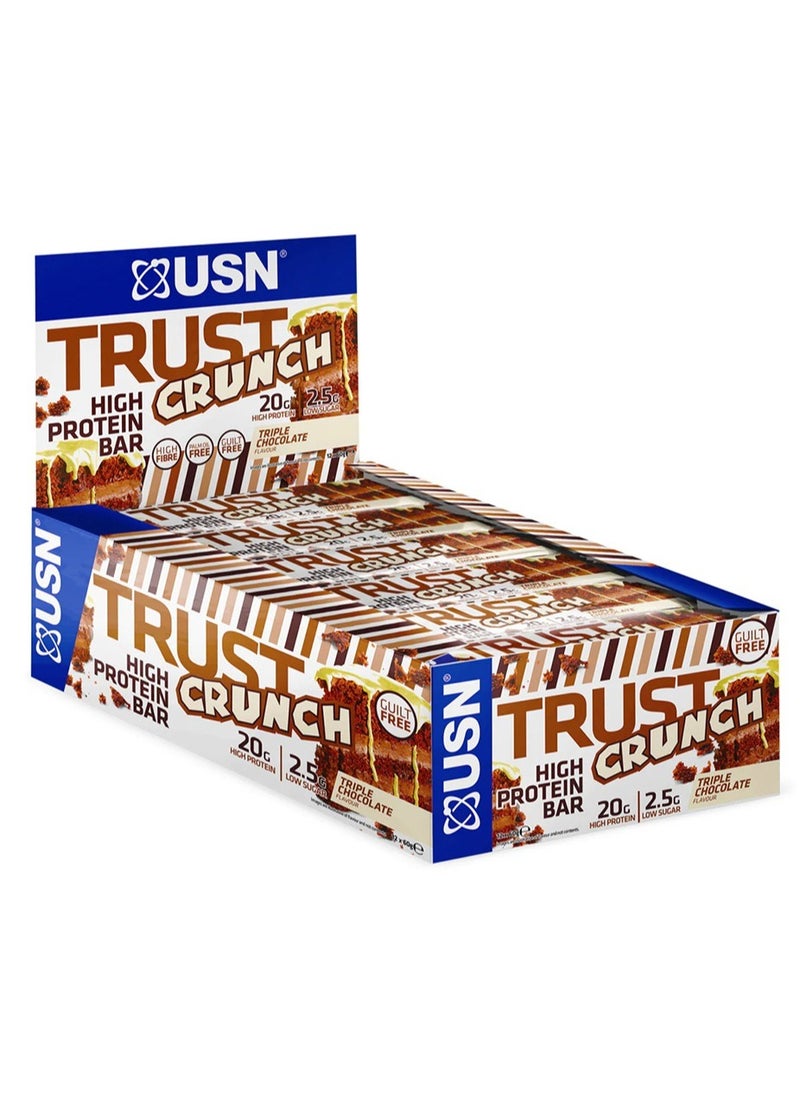 USN Crunch Bar Triple Chocolate 60g Pack of 12