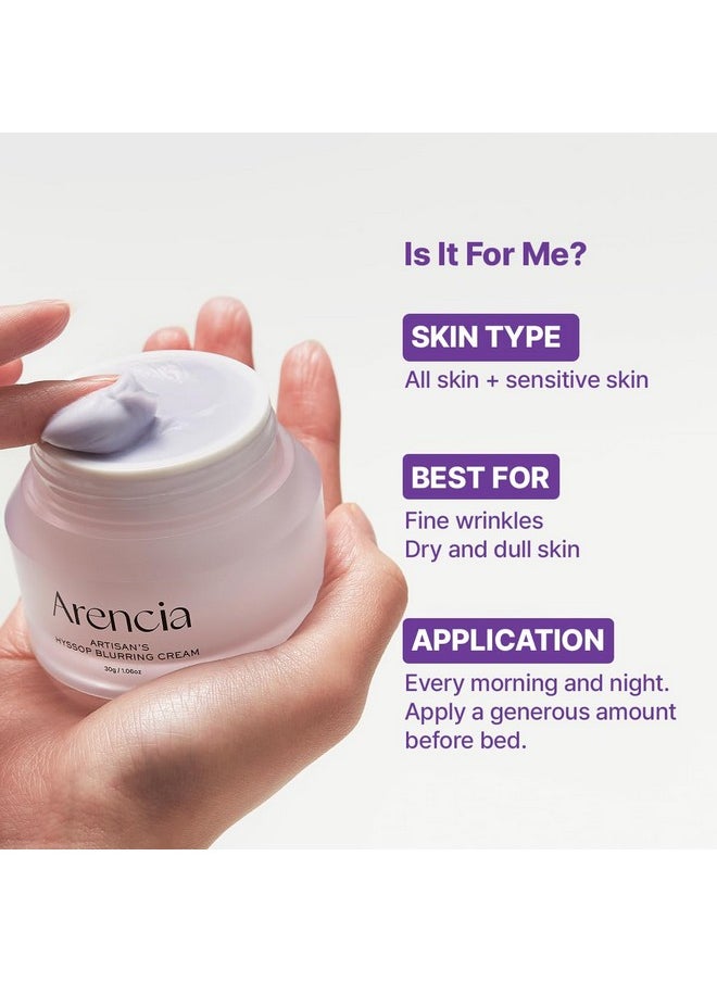 Hyssop Collagen Cream For Anti-Aging, Deep Hydration, Night Repair, Nourishing Skin Barrier - Intense Face Moisturizer, Premium Korean Skincare, 1.76Oz