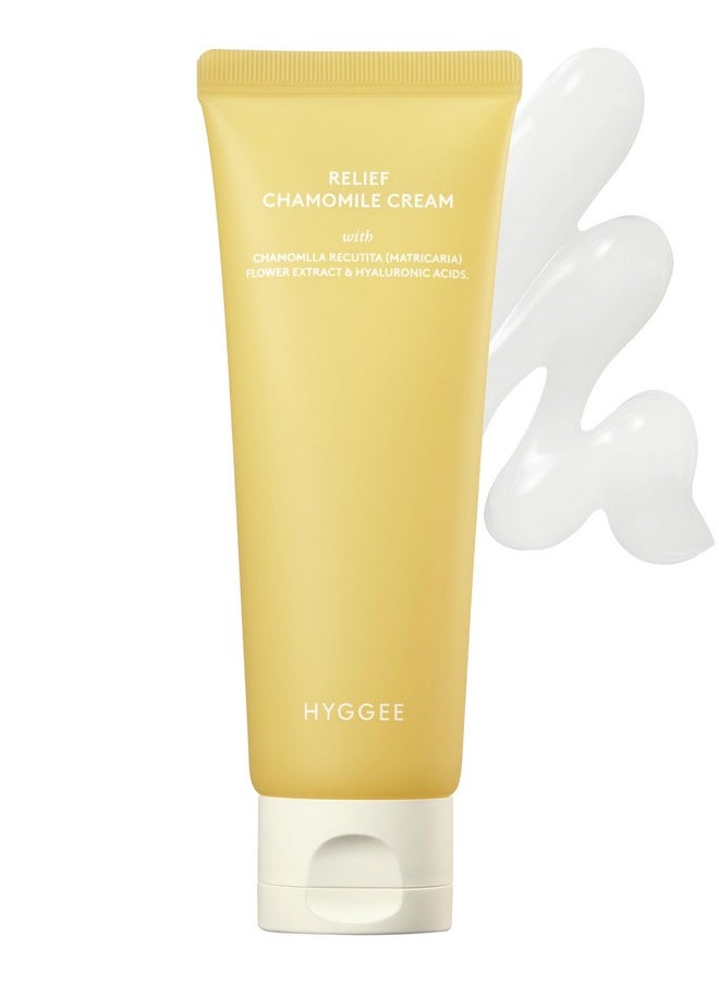 Relief Chamomile Cream - Hydrating Gel Face Moisturizer For Oily Skin - Chamomile Extract And Hyaluronic Acid - Hypoallergenic Vegan Face Cream - Lightweight Gel, 3 Fl.Oz.