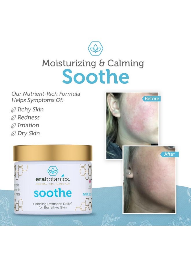 Cream Redness Relief Moisturizer- Soothing Redness Relief For Face With Manuka Honey, Msm, Chamomile - Calming Moisturizer For Face - Redness Face Cream Made In Usa
