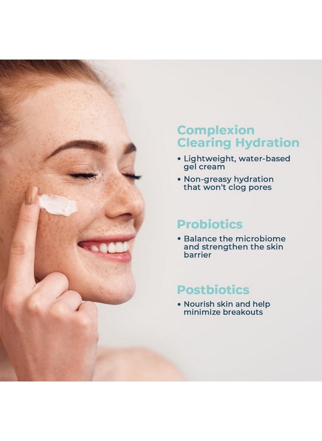 Clear Skin Probiotic Moisturizer | Water-Based Gel Cream | Hyaluronic Acid & Squalane