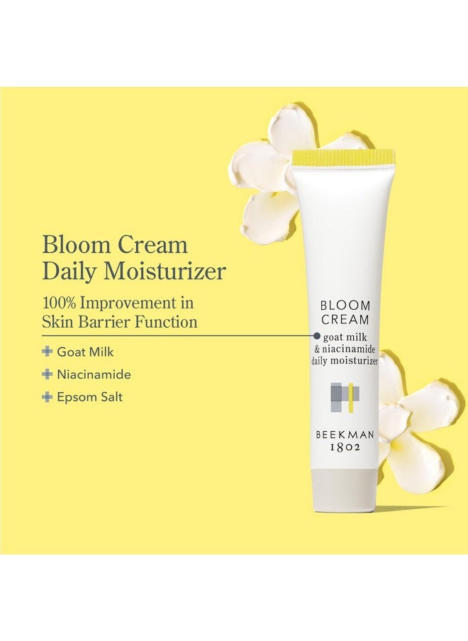 Bloom Cream Goat Milk Face Moisturizer, 15Ml - Lightweight, Gentle, Deeply Hydrating & Nourishes Skin Barrier - All Skin Types - Cruelty Free - Packaging May Vary