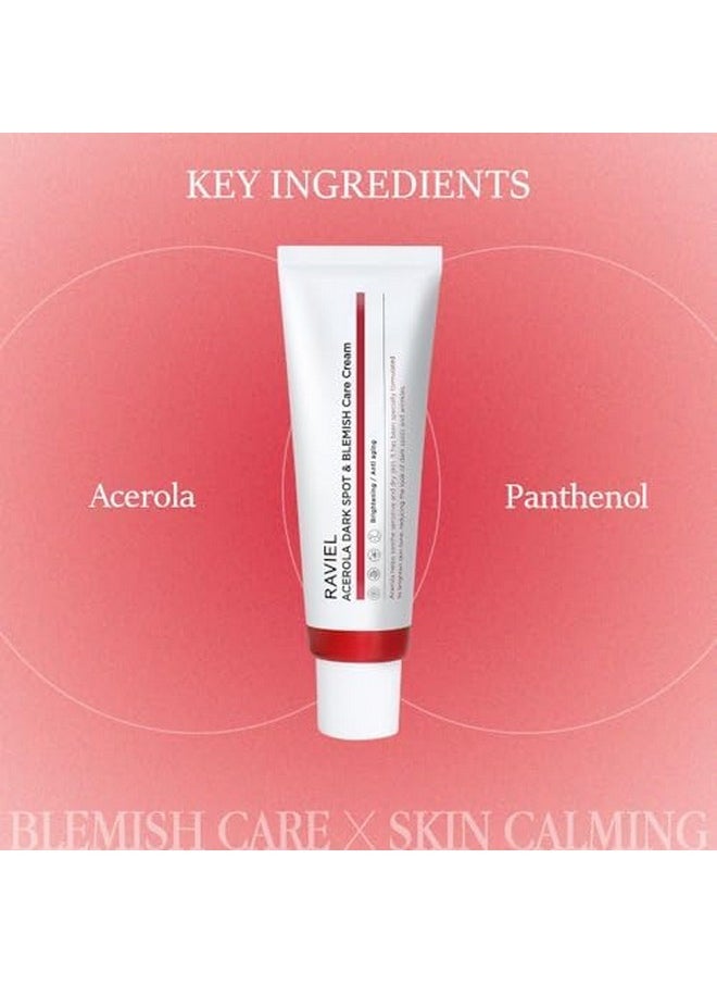 Acerola Blemish & Dark Spot Care Cream, 1.69Fl.Oz 50Ml, 1 Unit In A Pack, Anti Wrinkle, Anti Aging, Deep Hydrating Moisturizing Ligtening With Niacinamide, Daily Cream