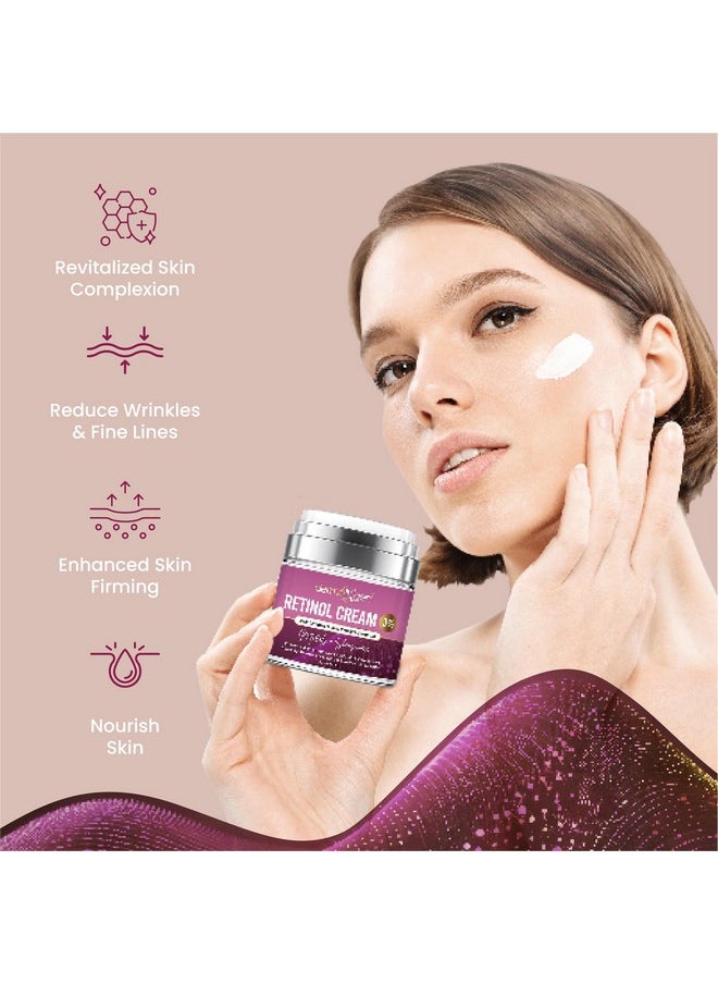 Retinol Cream - 3% (Percent) Retinol Cream For Face With Hyaluronic Acid - Anti-Aging Face Cream For Fine Lines And Wrinkles - Hydrating Face Moisturizer With Shea Butter, Aloe Vera