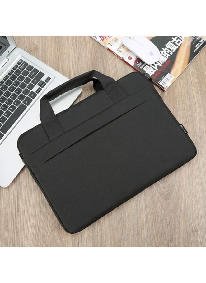 Laptop Bag for Women Slim Light Business Briefcase Messenger Bag Water Resistant Portable Computer Carrying Sleeve Case w/Strap and Hidden Handle Fits Inch Laptop (14 inch, Black)