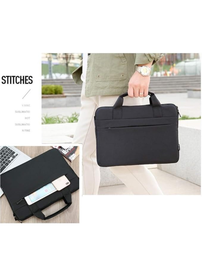 Laptop Bag for Women Slim Light Business Briefcase Messenger Bag Water Resistant Portable Computer Carrying Sleeve Case w/Strap and Hidden Handle Fits Inch Laptop (14 inch, Black)