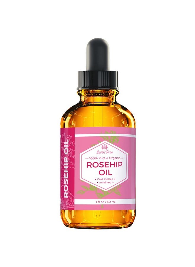 Rosehip Seed Oil For Face 1 Oz - Pure Rosehip Oil For Face - Unrefined Cold Pressed Rosehip Oil For Body - Nighttime Face Moisturizer For Hair, Skin & Nails