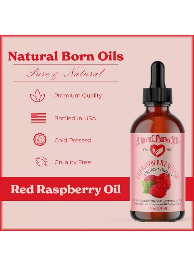 Red Raspberry Seed Oil, 4Oz, Organic, Cold-Pressed, Packed With Antioxidants, Great For Skin Hydration, Hair Vitality