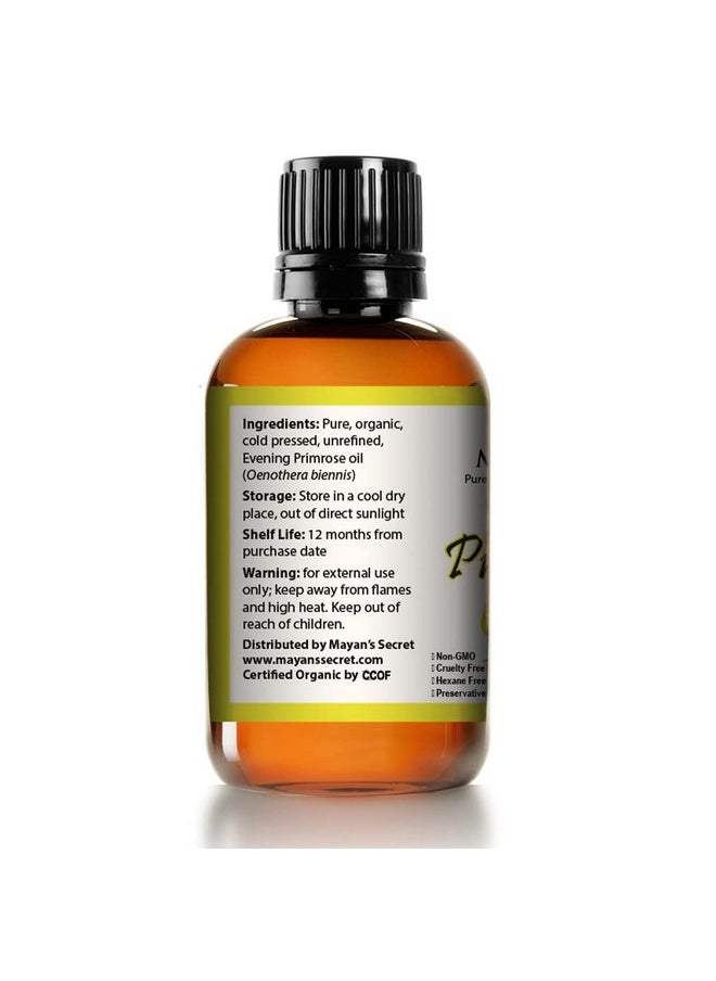 Evening Primrose Oil Usda Certified Organic/Natural/Undiluted/Unrefined/Cold Pressed Carrier Oil. Rejuvenate And Moisturize The Skin And Hair