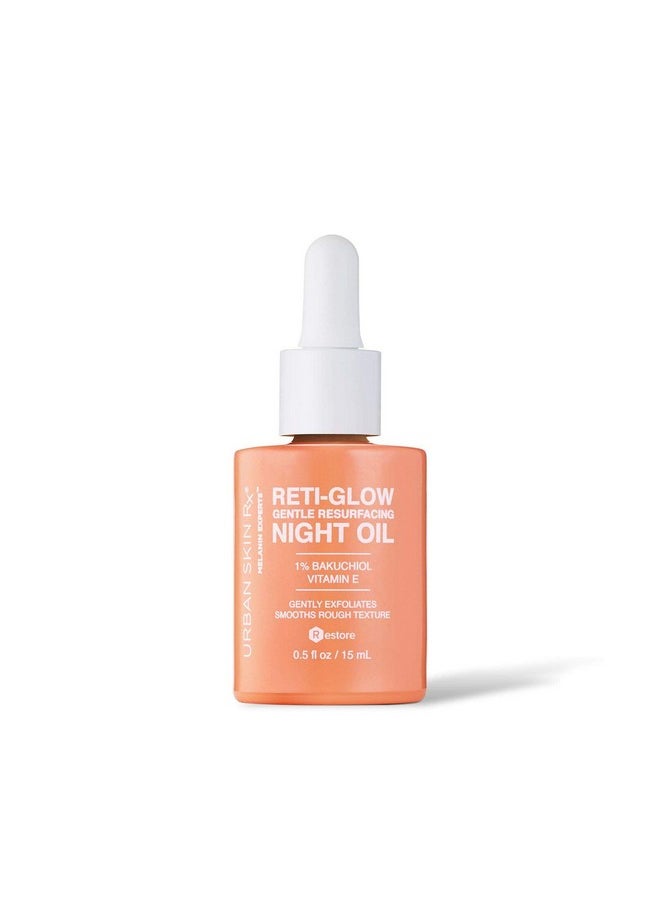 , Reti-Glow Night Oil | Sensitive Skin Lightweight Facial Oil For Gentle Resurfacing And Smoothing Skin With Bakuchiol And Vitamin E | 0.5 Oz