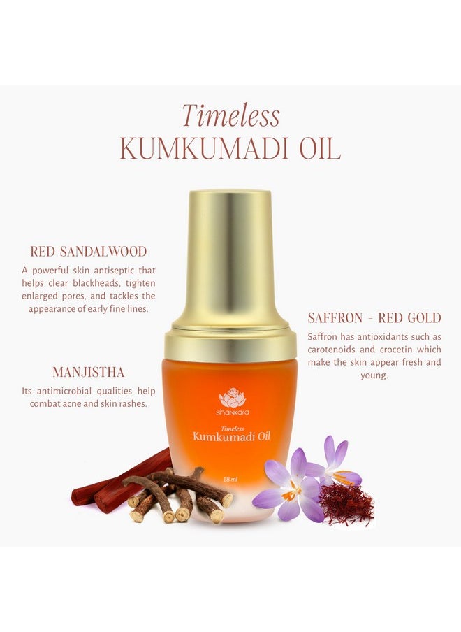 Kumkumadi Oil With Pure Saffron And Ayurvedic Herbs - Dark Spot Remover Facial Oil For Hydrated And Moisturized Skin - Kumkumadi Tailam Face Oil To Reveal Radiant Glow (18 Ml)