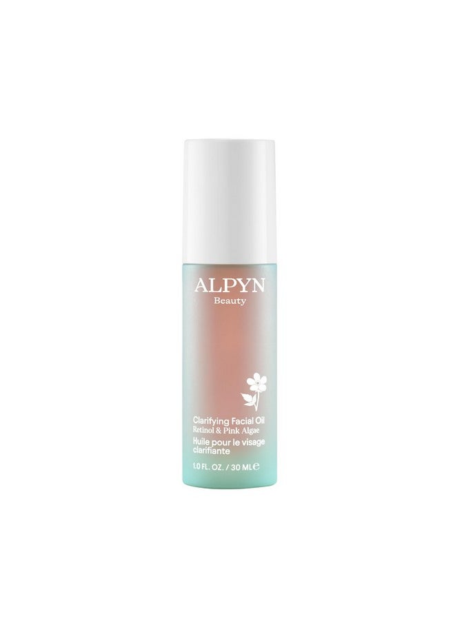 Alpyn Clarifying Facial Oil With Retinol & Pink Algae | Clear Congestion, Smooth Fine Lines, Improve Texture & Glow | 1 Fl Oz / 30 Ml