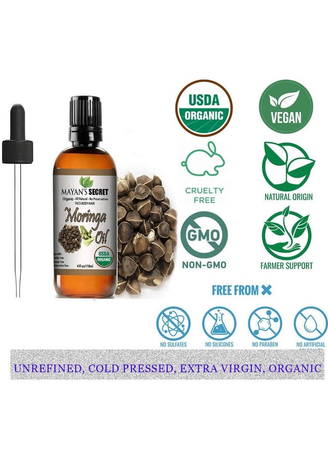 Organic Moringa Energy Oil 100% Pure Moringa Seed Oil From Rejuvenate Dull Skin - Great For Hair And Face, Botanical Anti-Aging Beauty - Great For Cuts, Rashes, Burns - Pure, Undiluted-