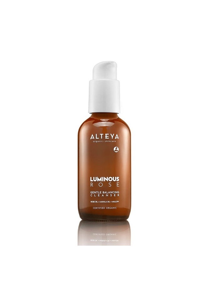 Luminous Rose Gentle Balancing Cleanser 120 Ml - Natrue Certified Organic 100% Pure Natural, All Skin Types Facial Wash