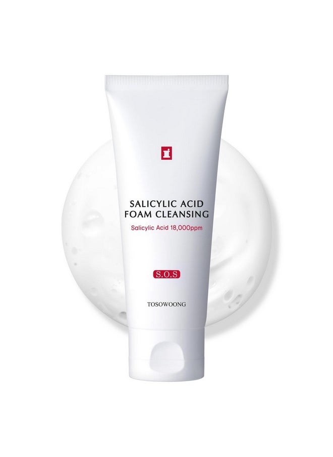 Salicylic Acid Foam Cleanser For Oily Skin, 18,000Ppm Salicylic Acid, Deep Pore Cleansing, Face Wash For Breakouts, Exfoliating Cleanser, Korean Skin Care, 100Ml, 3.38 Fl. Oz.