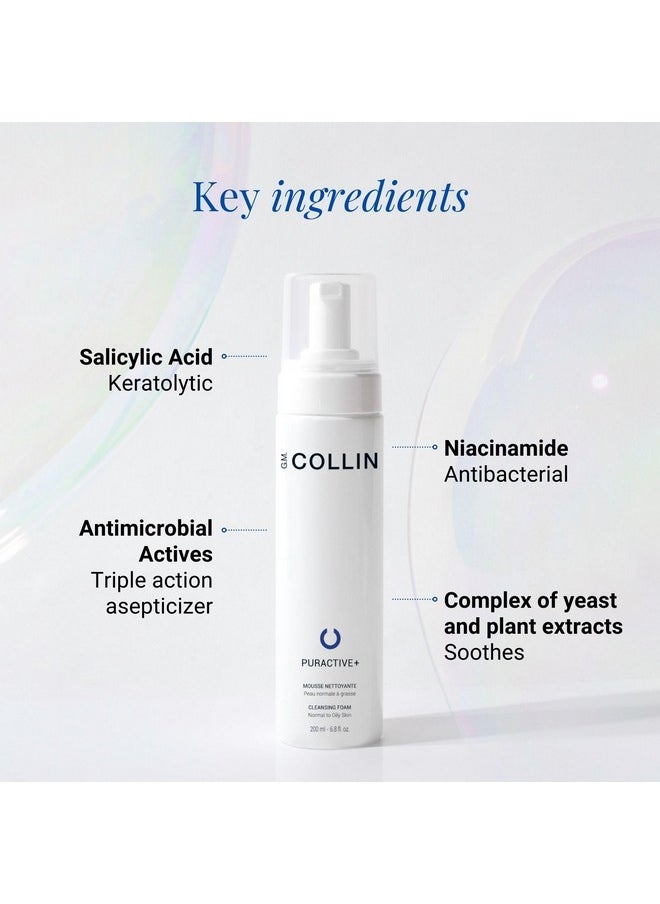 Puractive+ Cleansing Foam | Foaming Face Wash For Oily Or Acne Prone Skin | Hydrating Cleanser With Salicylic Acid