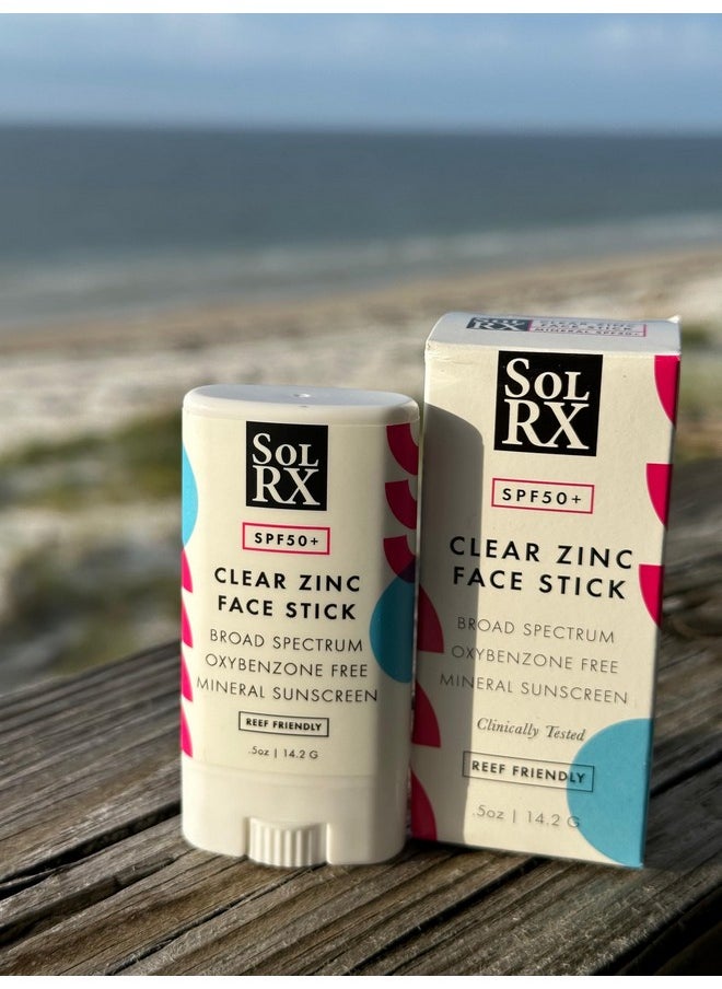 Mineral Spf 50 Sunscreen Stick For Face - Zinc Oxide Sunsceen Stick, Clear, Non-Greasy