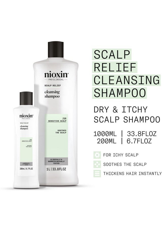 Scalp Relief Cleansing Shampoo - Shampoo For Sensitive Scalp, 33.8 Fl Oz (Packaging May Vary)