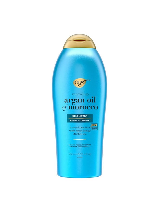 Renewing Argan Oil Of Morocco Shampoo - Strengthens And Repairs Dry, Damaged Hair - Paraben-Free, Sulfate-Free - 25.4 Fl. Oz