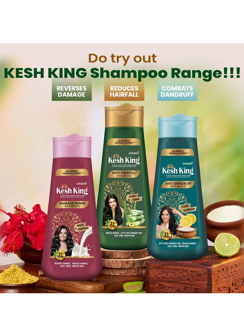 Kesh King Ayurvedic Anti Hairfall Shampoo Reduces Hairfall 21 Natural Ingredients With The Goodness Of Aloe Vera, Bhringraja And Amla For Silky, Shiney, Smooth Hair, 340Ml