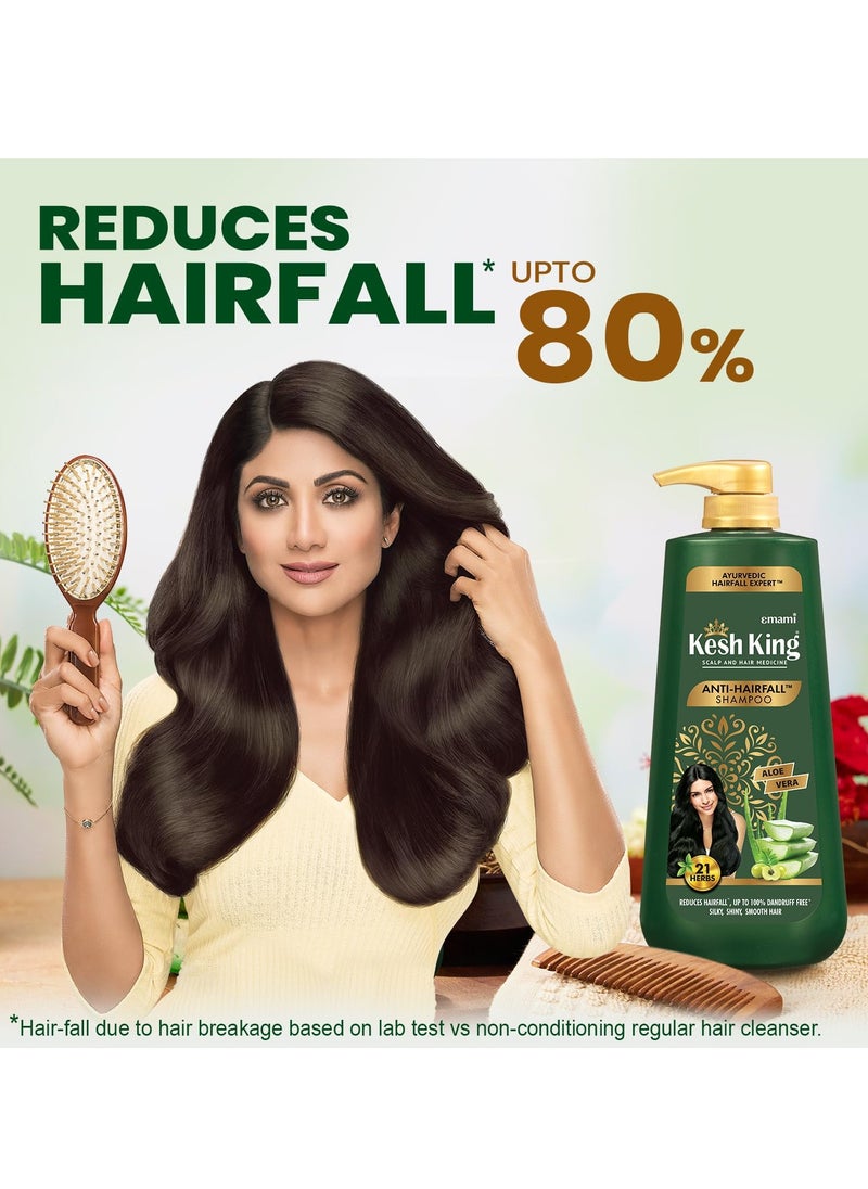 Kesh King Ayurvedic Anti-Hairfall Shampoo | Reduces hairfall | 21 Ayurvedic herbs | No Paraben & No Silicon | Enriched with Aloe Vera, Bhringraja & Amla | 600 ml