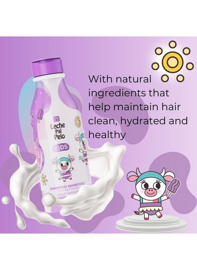 Kids Nourishing Shampoo - Gentle Daily Cleansing, Sulfate & Paraben-Free Formula With Jojoba, Coconut Milk, Aloe Vera - Hydrates, Defines, 14.9 Fl.Oz