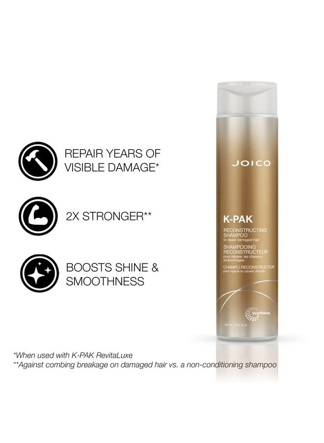 K-Pak Daily Reconstructing Shampoo | For Damaged Hair | Repair & Prevent Breakage | Boost Shine | With Keratin & Guajava Fruit Extract | 10.1 Fl Oz