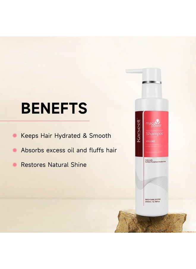 Maca Power Volume Shampoo, 200Ml - Lightweight Shampoo For Fine Hair, Adding Volume To Flat Hair, Dermatologically Tested, Ph Balanced, Not Irritating, Cruelty-Free