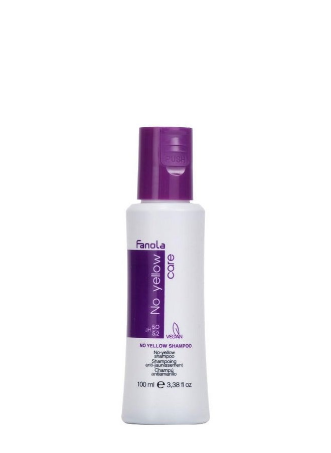 No Yellow Shampoo Travel Size - With Purple Violet Pigments To Eliminate Unwanted Yellow Tones & Brassiness In Platinum, Light Blonde, Gray, Bleached, Or Highlighted Hair 3.38Oz