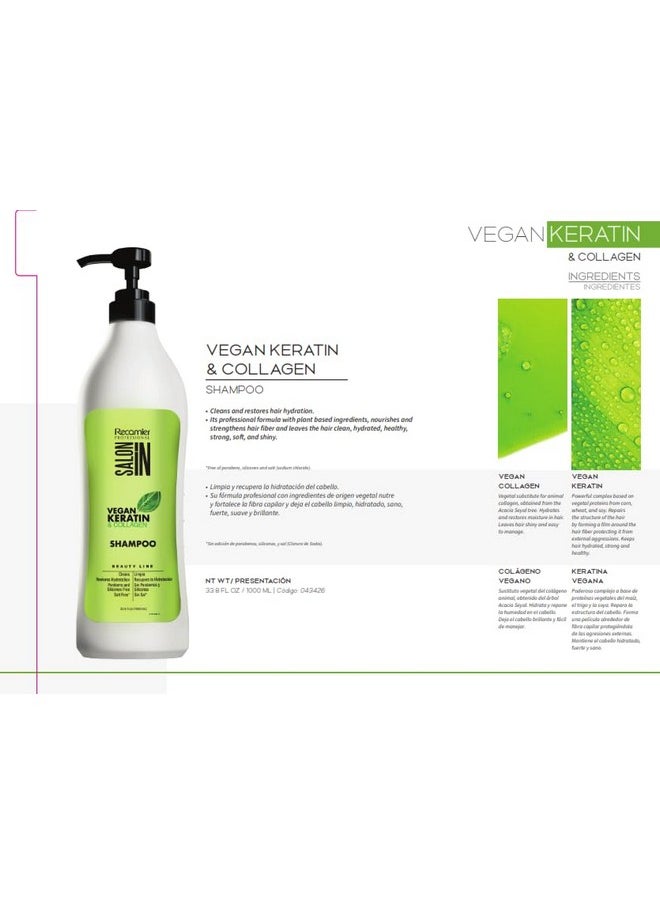 Vegan Keratin & Collagen Hair Conditioner 33.8 Fl.Oz.