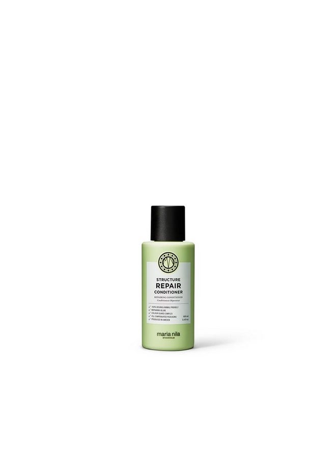 Structure Repair, Conditioner 3.4 Fl Oz, For Damaged & Chemically Treated Hair, Algae Extract Rebuilds & Moisturizes, 100% Vegan & Sulfate/Paraben Free