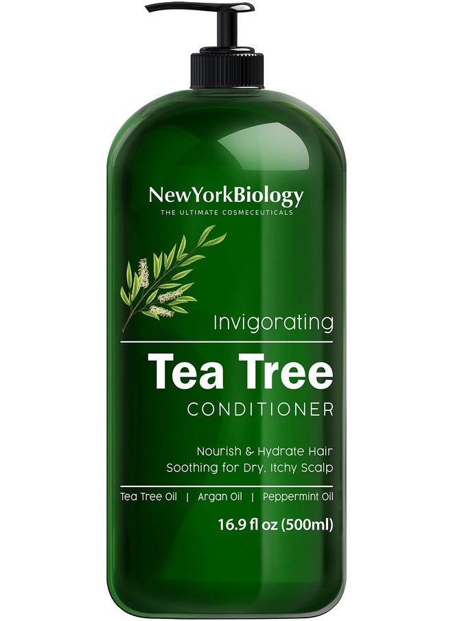 New York Biology Tea Tree Conditioner - Deep Cleanser - Relief For Dandruff And Dry Itchy Scalp - Therapeutic Grade - Helps Promote Hair Growth - 16.9 Fl Oz